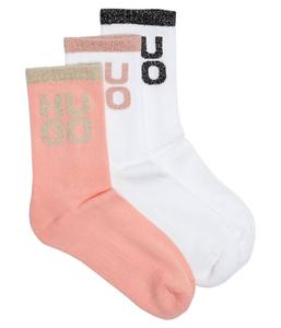 Носки женские Hugo Bodywear с логотипом 3 пары, розовый/белый
