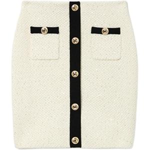 Self-portrait Повседневная короткая юбка для женщин White & Black