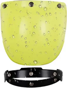 Универсальный защитный визор для мотоциклетного шлема, с выпуклой линзой, открытый визор для дальних поездок, ночного использования, дождливой погоды, поездок по городу Generisch, Yellow sheet with black bracket set