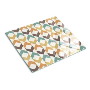 Стеклянная тарелка 60x52 см, ретро-фон TULUP, мультиколор