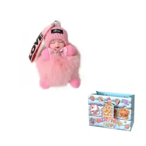 Плюшевая игрушка из натурального меха лисы подвеска высота 14см MORTEN SOLUM, ярко-розовый