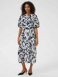 Платье миди а-силуэта с коротким рукавом paco в цветочек KAFFE, синий/разноцветный