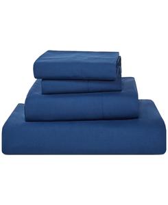Комплект постельного белья из микрофибры Easy Care, 4 предмета, размер Queen Macy's, темно-синий