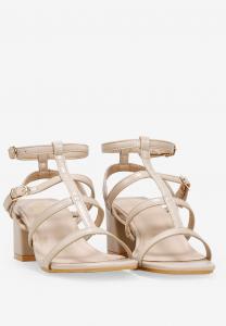 Босоножки на каблуке Bosanova, бежевый
