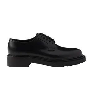 Кроссовки Prada Brushed Leather Derby Black, черный