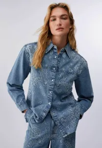 Блузка с вышивкой и пуговицами Liu Jo, Blue Denim