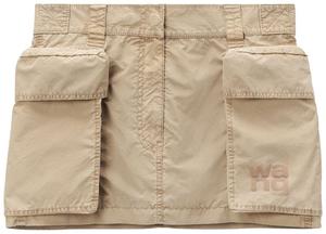 Мини-юбка-карго Alexander Wang с большими карманами, модель «Сафари», коричневый