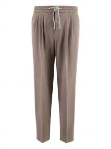 Брюки с кулиской Brunello Cucinelli, коричневый