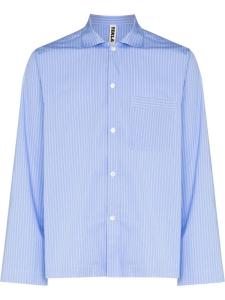 TEKLA пижамная рубашка в тонкую полоску, синий