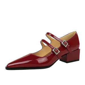 YAFEI XUANYU Туфли Мэри Джейн на массивном каблуке для женщин - нюд, цвет Nude