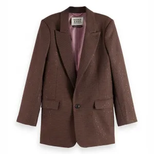 Блейзер Scotch & Soda Sequin Jacquard Sb, коричневый