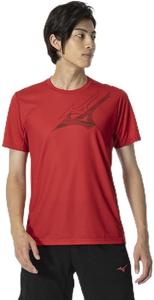 Мужская быстросохнущая тренировочная футболка MIZUNO с коротким рукавом, влагоотводящая, быстросохнущая, 32MAB025, красный