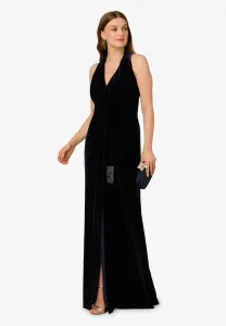 Бархатное платье с драпировкой и воротником-халтером для торжественных случаев Adrianna Papell, Midnight