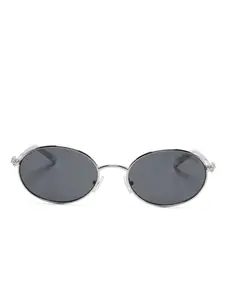 Солнцезащитные очки в овальной оправе Swarovski, серый