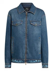 Джинсовая куртка с вышивкой Etro, синий