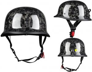 Шлем мотоциклетный Yeatlm CZ4 German Style с узором, черный