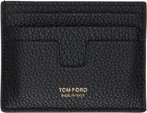Классический держатель карт из зернистой кожи TOM FORD, черный