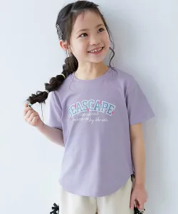 Прохладная на ощупь футболка с коротким рукавом Devil Lab Girls с принтом, 25SS Devirock, цвет 001-Heart College-S Violet