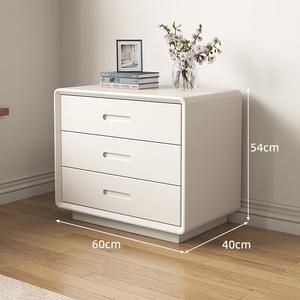Mikemijia Комод для спальни и гостиной настенный из натурального дерева, 3 ящика, цвет ivory white, доставка и сборка включены
