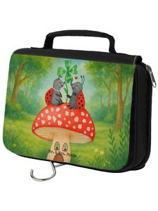 Mr. & Mrs. Panda Косметичка с изображением божьей коровки и мухоморника, белого цвета