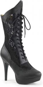 Женские ботильоны Pleaser Chloe115/Bpu, Black Faux Leather