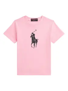 Футболка с принтом Polo Pony POLO RALPH LAUREN KIDS, розовый