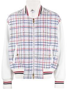 Thom Browne gingham-check bomber jacket, белый