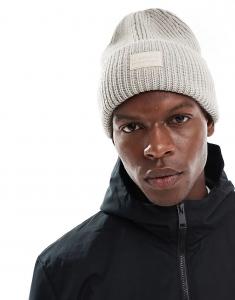 Шапочка Jack & Jones с логотипом кремового цвета