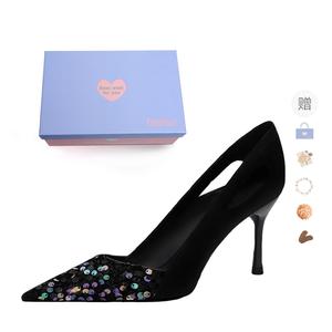 Xingdiman Женские черные туфли на высоком каблуке с подарочной упаковкой, цвет Black[Box Included](Gift Included)