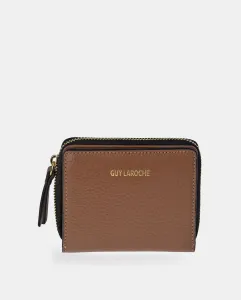 Небольшой женский кошелек с застежкой-молнией, изготовленный из мягкой кожи Guy Laroche, песочный