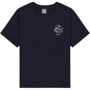 New Balance Футболка с рукавом дроп-шолдер NB Grey SS25 женская marine blue