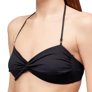 Топ бикини Sundek Cross-banded with wrinkled effect, черный