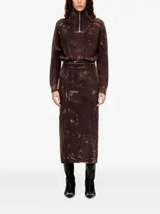 Миди-платье с молнией и воротником-стойкой M-MARCELLE Diesel, коричневый