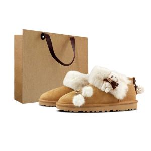 Женские короткие зимние сапоги из овчины UGG, коричневый