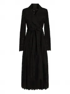 Кружевное пальто с поясом DOLCE & GABBANA, черный