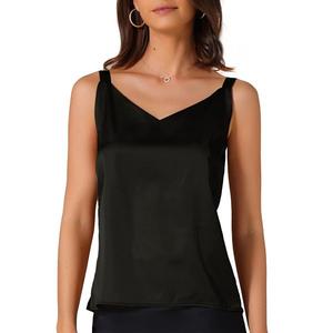 Женский топ на бретелях с V-образным вырезом из сатина Inspire Chic, Black