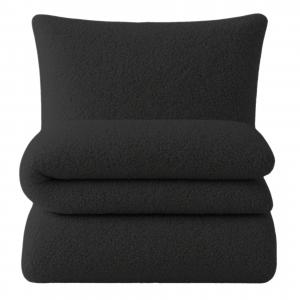 Carpe Sonno Зимнее постельное белье, 135x200 см, теплый плюшевый пододеяльник из плюша, цвет антрацит