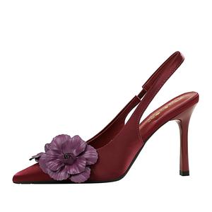 QITUMAUL Женские туфли на высоком каблуке красные бордовые [высота каблука 9,5 см], цвет Burgundy[Heel Height 9.5cm]