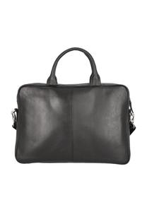 Портфель кожаный 39 см с отделением для ноутбука DERMATA, черный