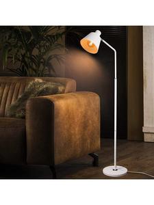 ZMH Торшер белого цвета, 1 лампочка E27, высота 166 см, винтажный стиль, поворотный