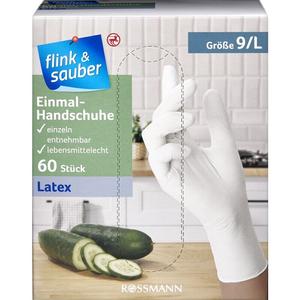 Одноразовые перчатки латексного размера. 9/л flink & sauber, 60 шт.