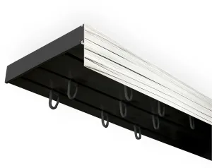 SN DECO GROUP Карниз для штор "Карниз SH с крышкой", 3 направляющие, фиксированный размер 240 см, черный/пепельный