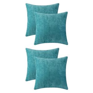 4 шт. однотонные наволочки из синели для украшения дома, дивана, 18 x 18 дюймов, 20 x 20 дюймов Unique Bargains, цвет Navy Blue