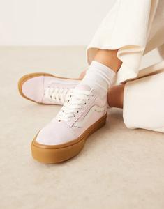 Кроссовки Vans Old Skool светло-розового цвета с резиновой подошвой