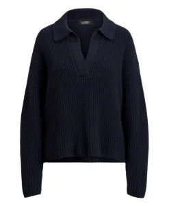 Свитер-Поло из смесовой шерсти Ralph Lauren, синий