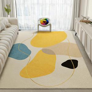 Dajiang Ковер 120х160 см для гостиной/спальни, светлый, люксовый, моющийся, цветной блок-Z1, из новейшего четырехзащитного материала