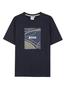 Футболка с графическим принтом BOSS Kidswear, синий