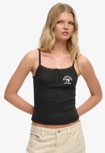 Спортивная майка с вышитыми пуговицами Superdry & Co, Charcoal Grey Marl