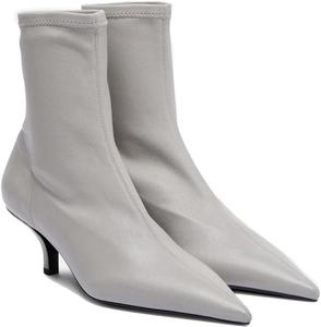 Женские ботильоны с kitten-каблуком, зауженный носок, на эластичной резинке, короткие ботинки для работы, комфортные осенние повседневные платье NSZPD, Grey