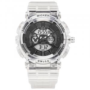 Disney Часы Electronic+Quartz Movement TPU Strap Watch Women's Watch White Dial, Glacier Black